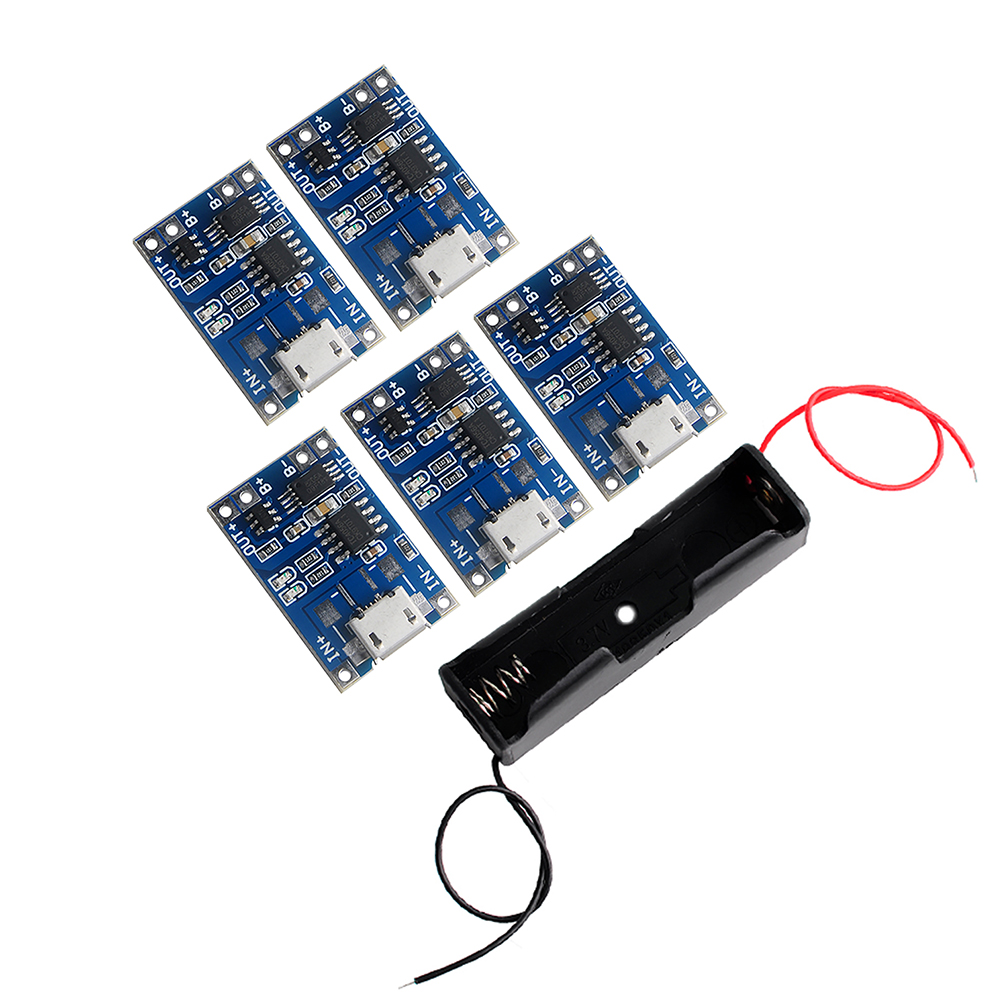 Lot de 5 Modules de Recharge TP4056 Lithium + Boîtiers Batterie 18650 – Solution DIY Compacte et Sécurisée